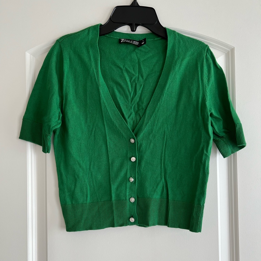 New York & Co. Green Cardigan Size S